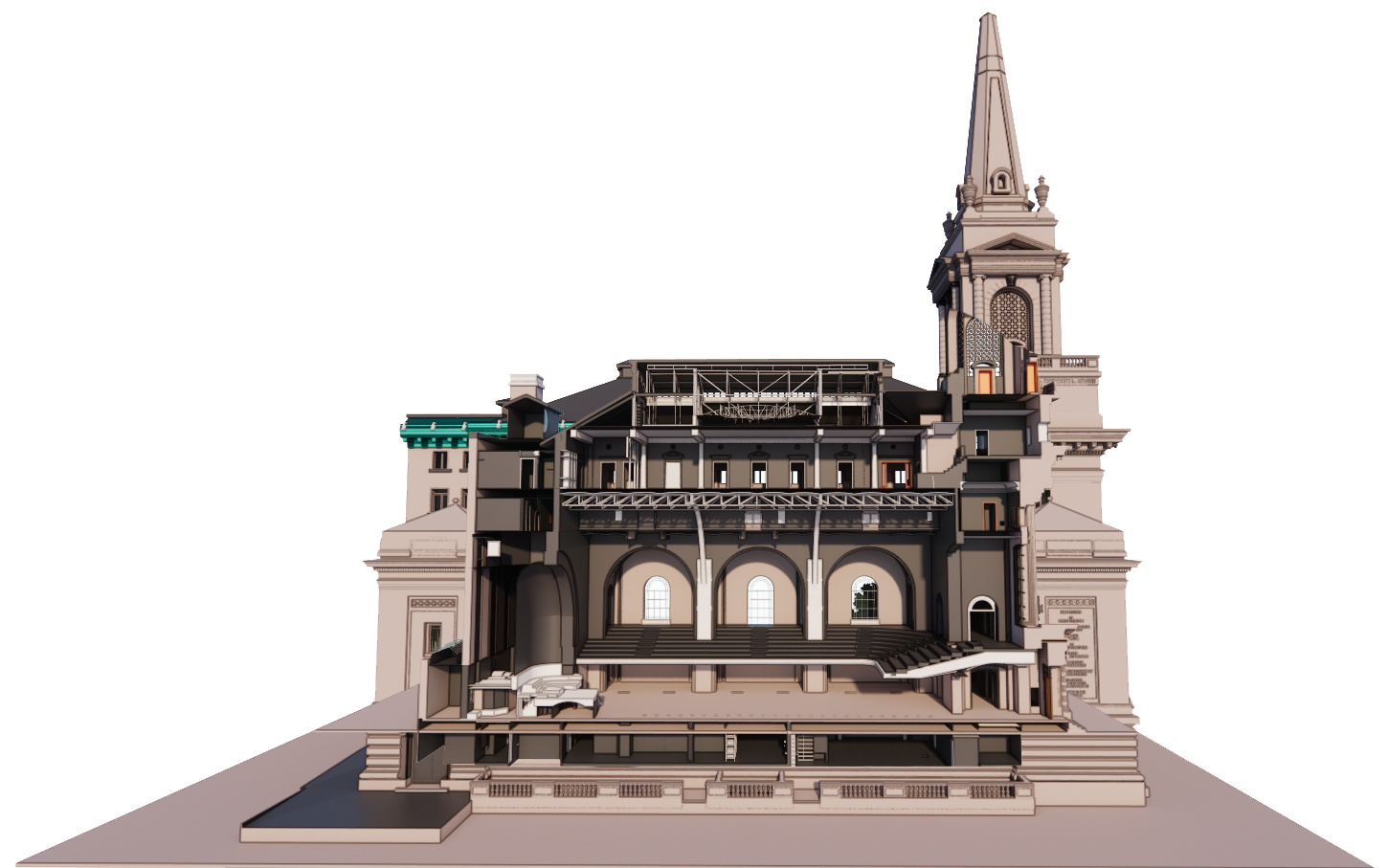 Digital twin model of a historic church.